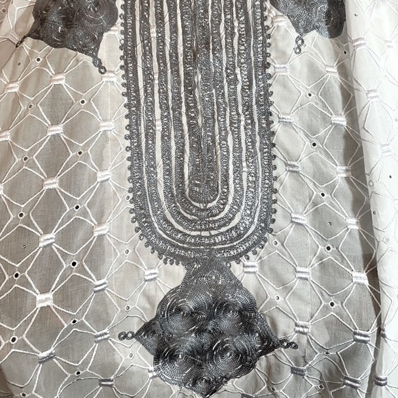 African Mens Clothing Lace Material Embroidered 3 Pcs Agbada Shirt Pants Dashiki - Picture 15 of 16